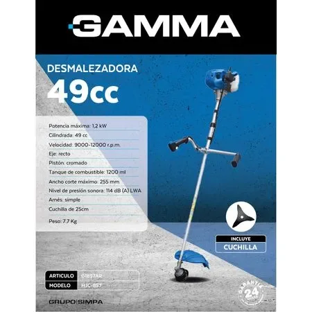 Desmalezadora GAMMA a explosión 49cc -